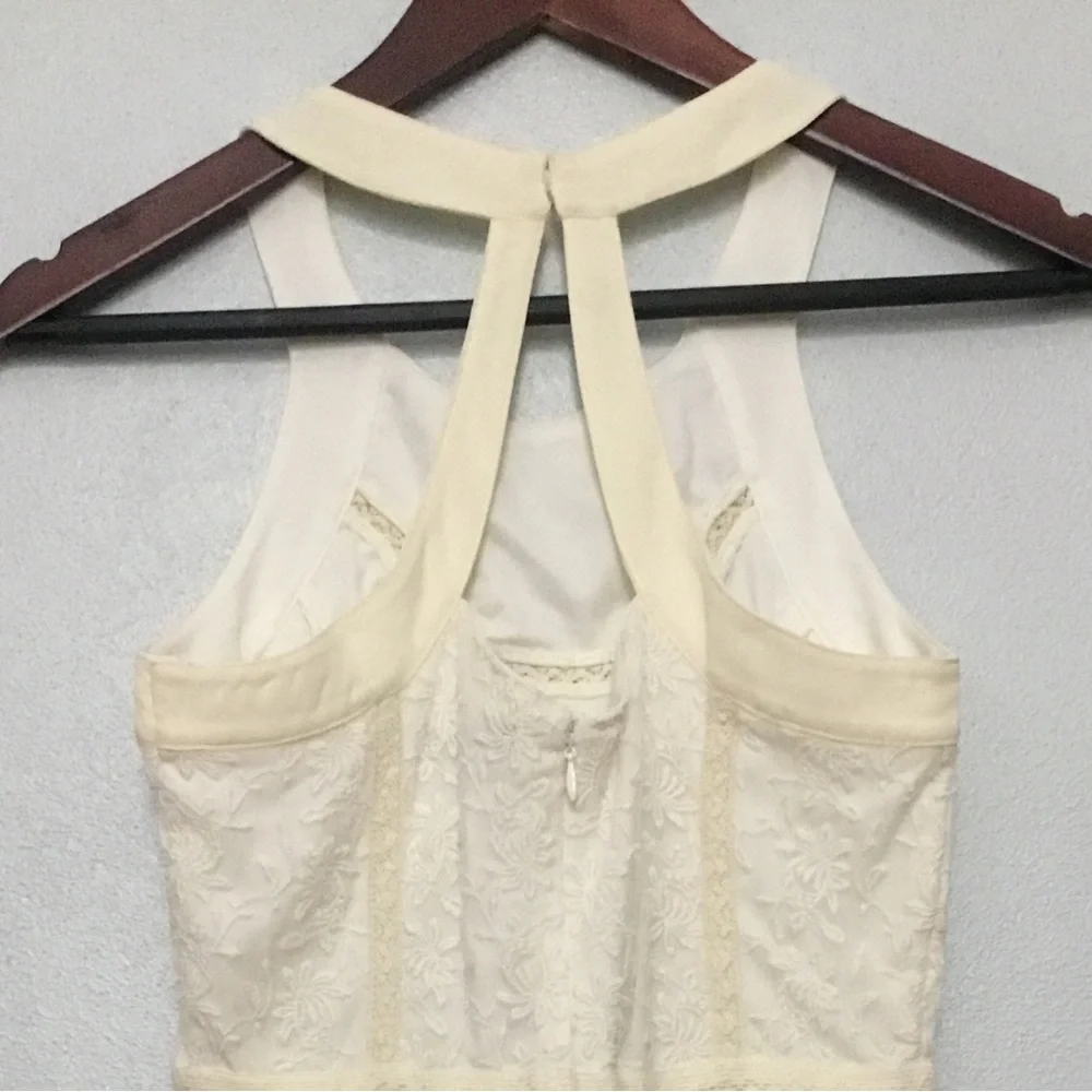 American Eagle Ivory Lace Sheer Lined Dress - Picture 4 of 7